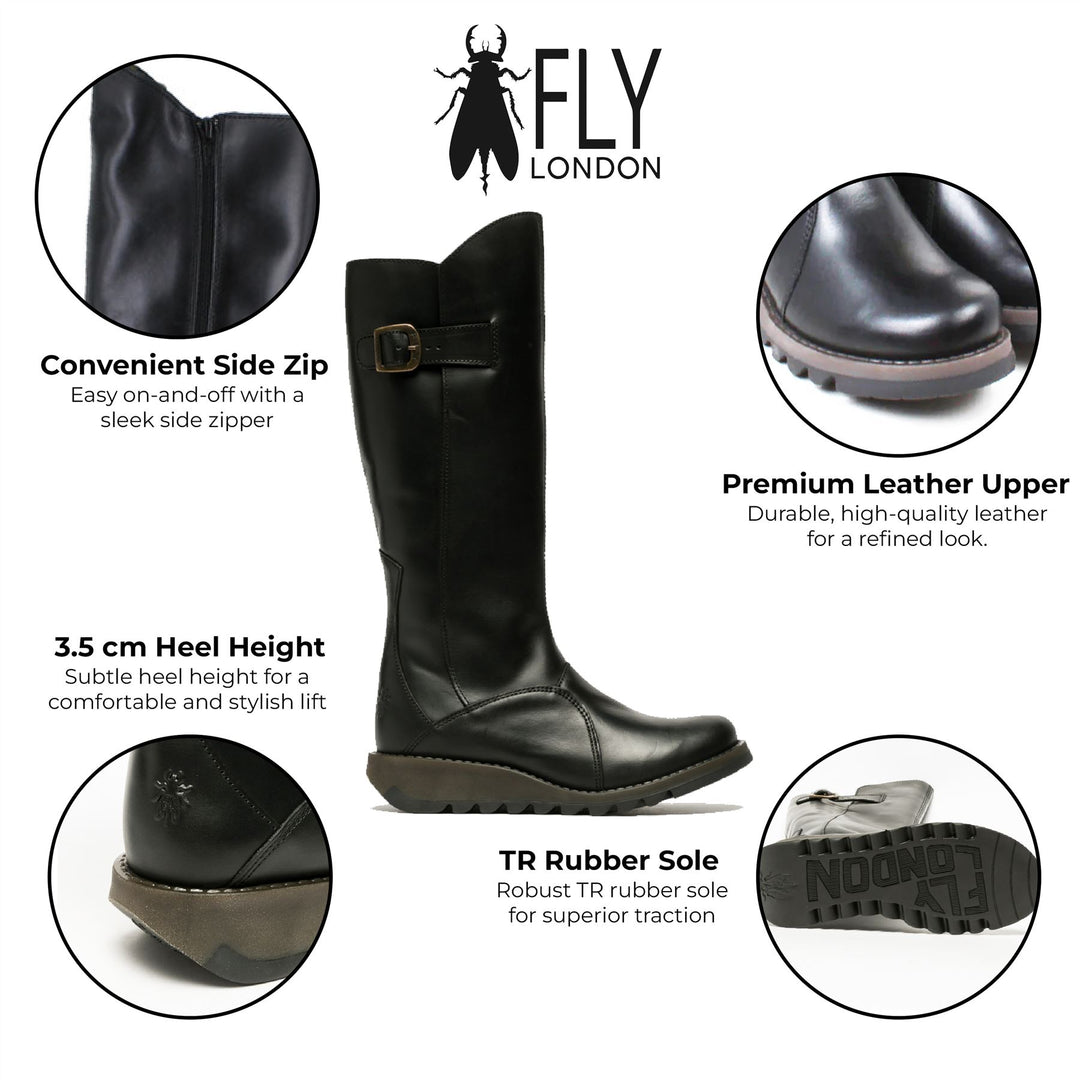 Fly London Yip-laarzen voor dames, Zwart01, 36 EU Fly London Yip-laarzen voor dames, Zwart01, 36 EU