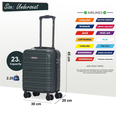 ABS Hardshell Underseat Cabin Suitcase 45 x 30 x 20 cm Luggage Suitable for Wizz Air