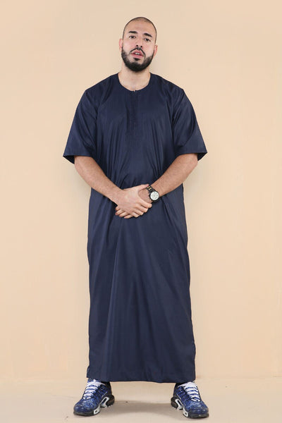 Mens Thobe Jubba Islamic Arab Moroccan Saudi Zipped Kaftan Arab Robe