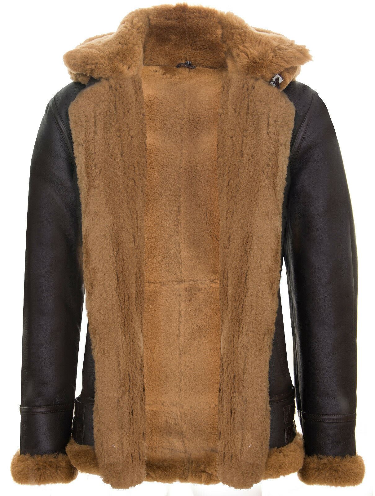 Mens Hooded Sheepskin Leather B3 Flying Jacket-Harwich