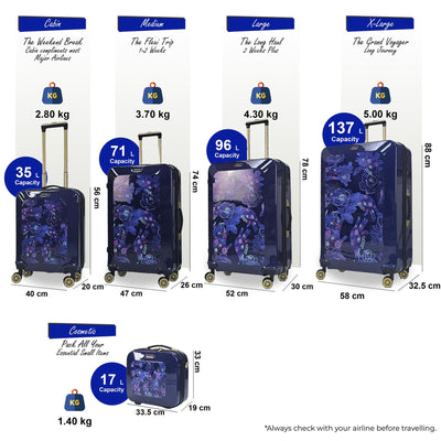 Hard Shell Flower Print Suitcase Luggage Set