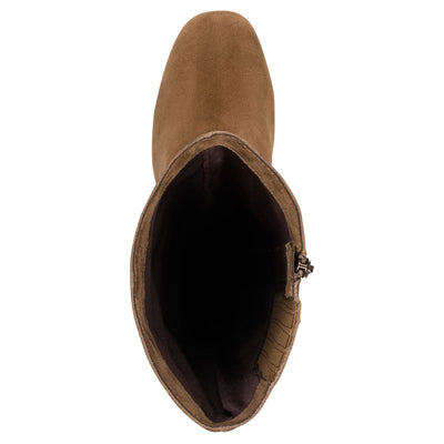 Tamaris Womens Camel Brown Leather Knee High Heel Riding Boots