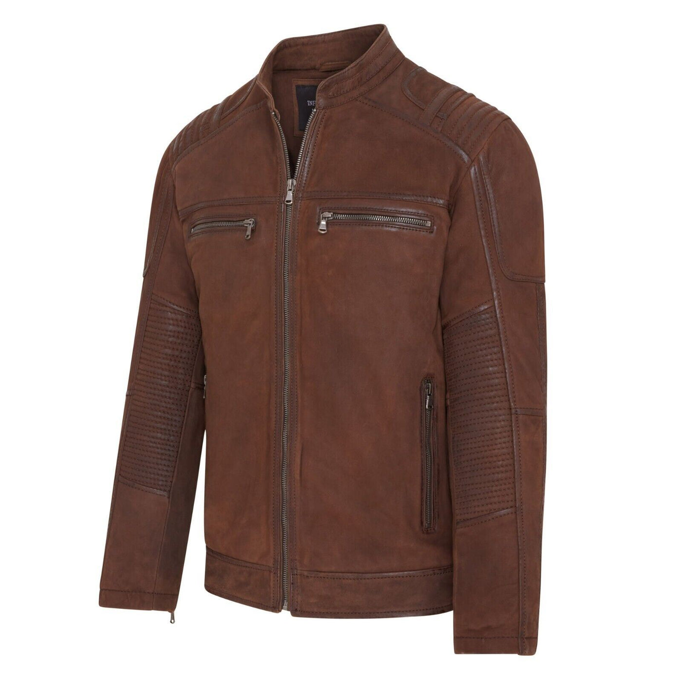 Mens Buff Leather Cafe Racer Biker Jacket - Jinan