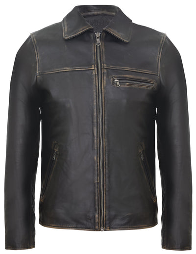 Men's Harrington Cow Hide Leather Jacket-Lima
