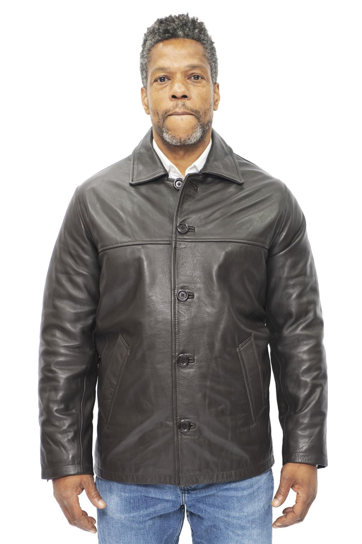 Mens Cowhide Leather Box Jacket-Mendoza