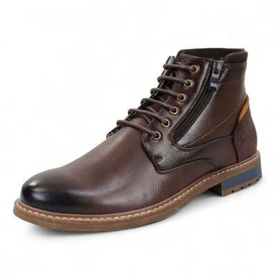 Men's Biker Lace-Up Ankle Boots