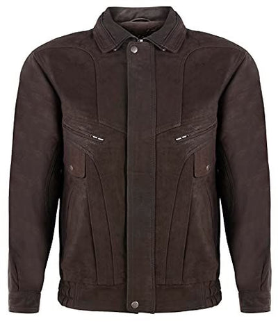Mens Leather Bluson Tailored Bomber Jacket