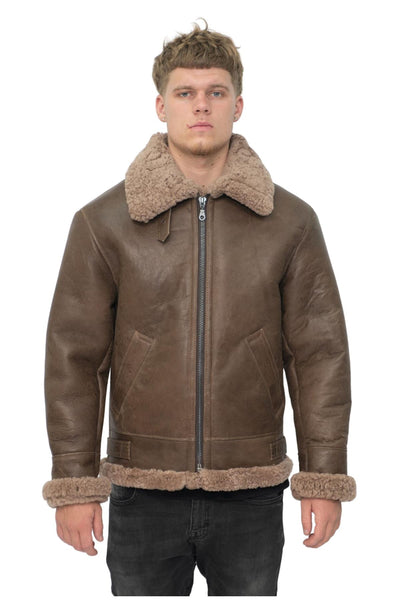 Herren B3 WW2 Fliegerjacke aus Schaffellleder - Houston 