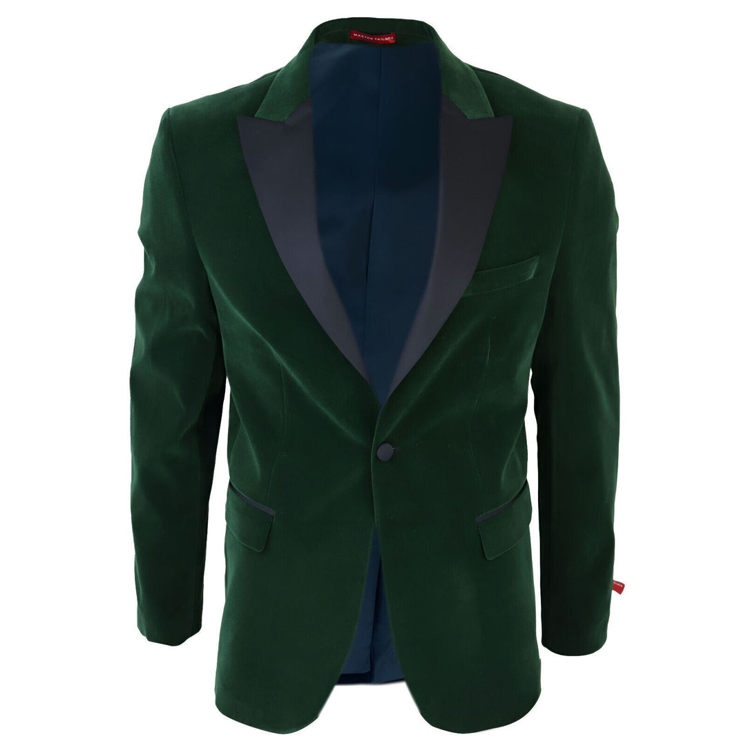 Mens Green Velvet Dinner Tuxedo Suit Jacket Blazer Infinity Leather