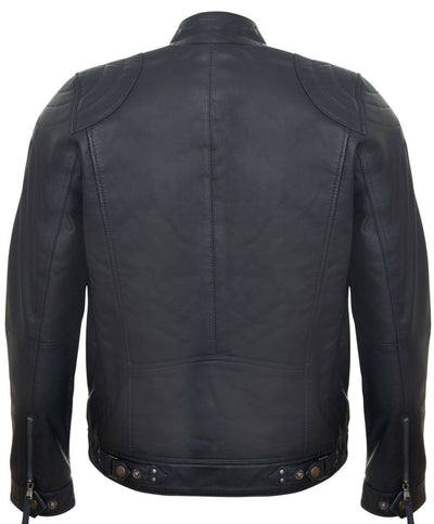 Mens Moto Leather Biker Jacket-Taiwan