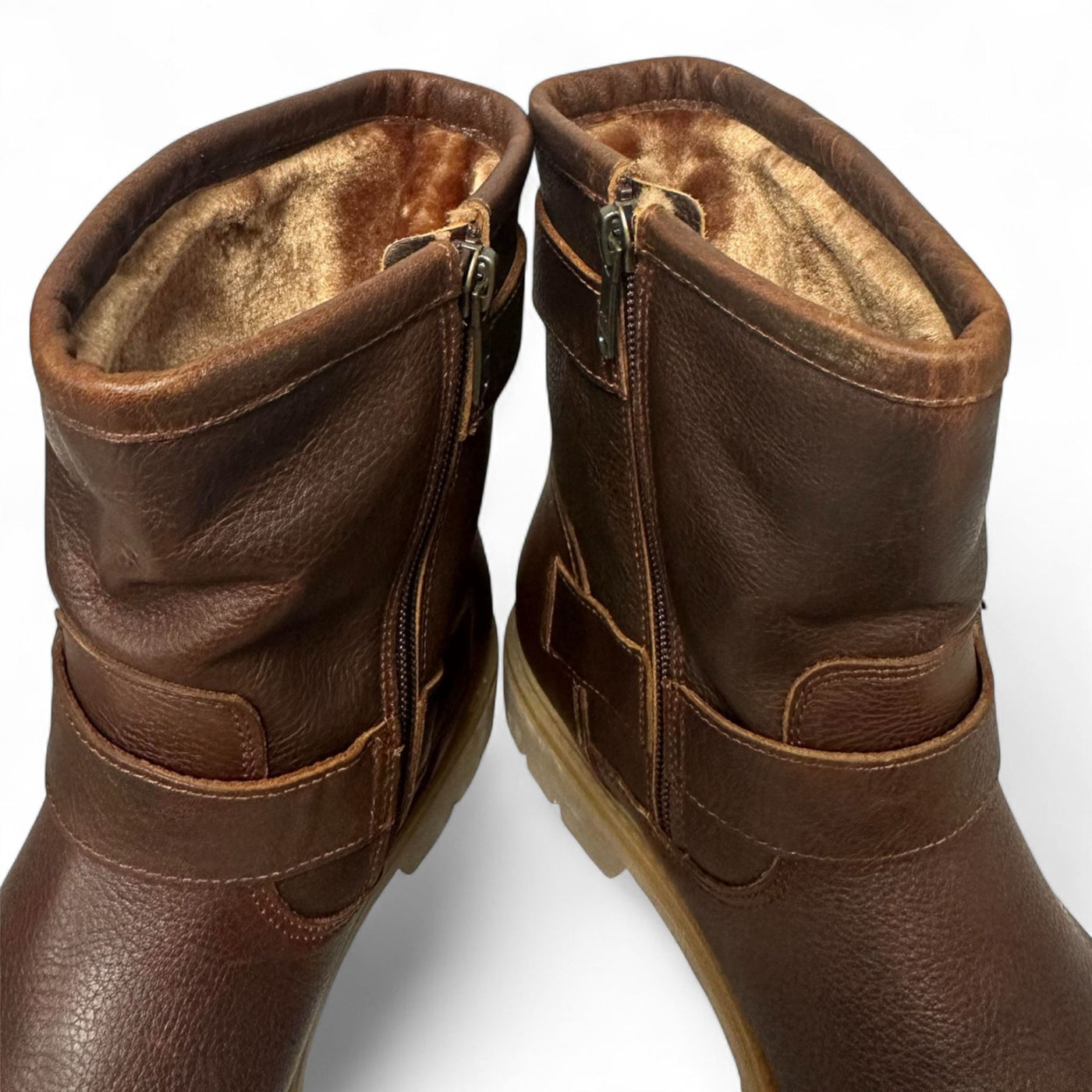 Panama Jack Women's Felina B33 Bark Waterproof Leather Buckle Ankle Boots