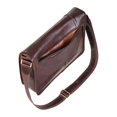 Genuine Leather Laptop Satchel Messenger Shoulder Bag - Astor