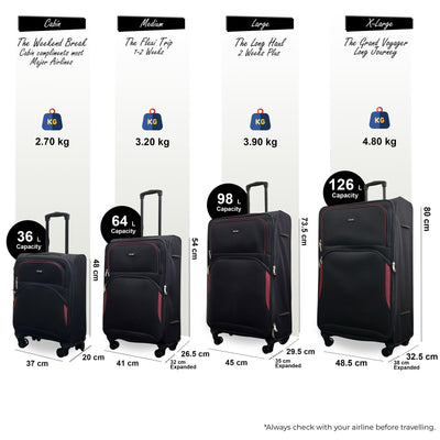 Expandable Soft 8 Wheel Lightweight Suitcase Luggage Travel Bags Set
