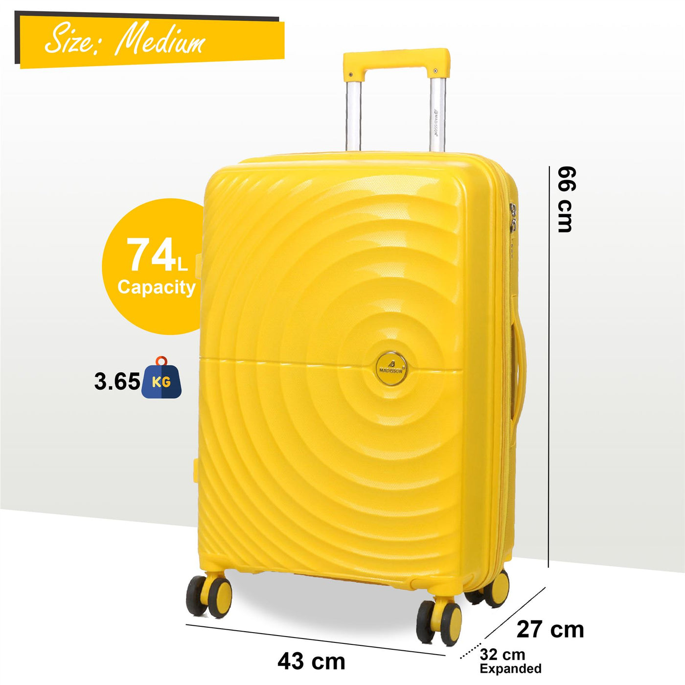 Expandable Hard Shell 8 Wheels Luggage Travel Cabin Suitcase Set