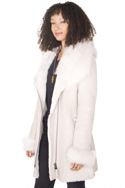 Ladies Suede Merino Sheepskin Coat-Samara