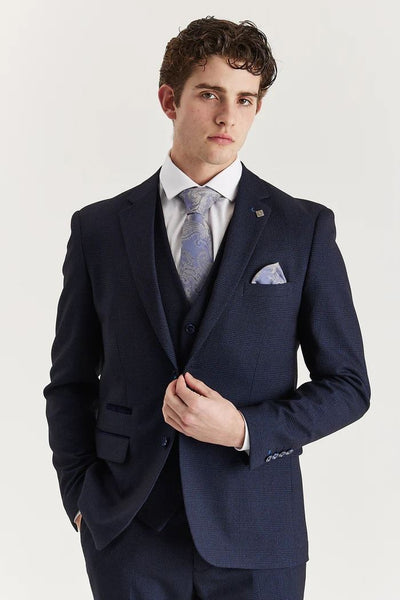 Men's Navy Suit Blazer Prince Of Wales Formal Blazer