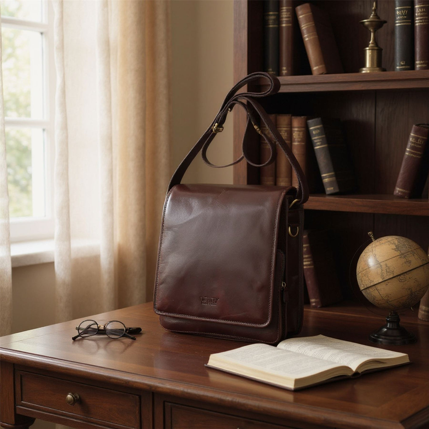 Leather Vintage Messenger Shoulder Crossbody Travel Business Bag - Ranger