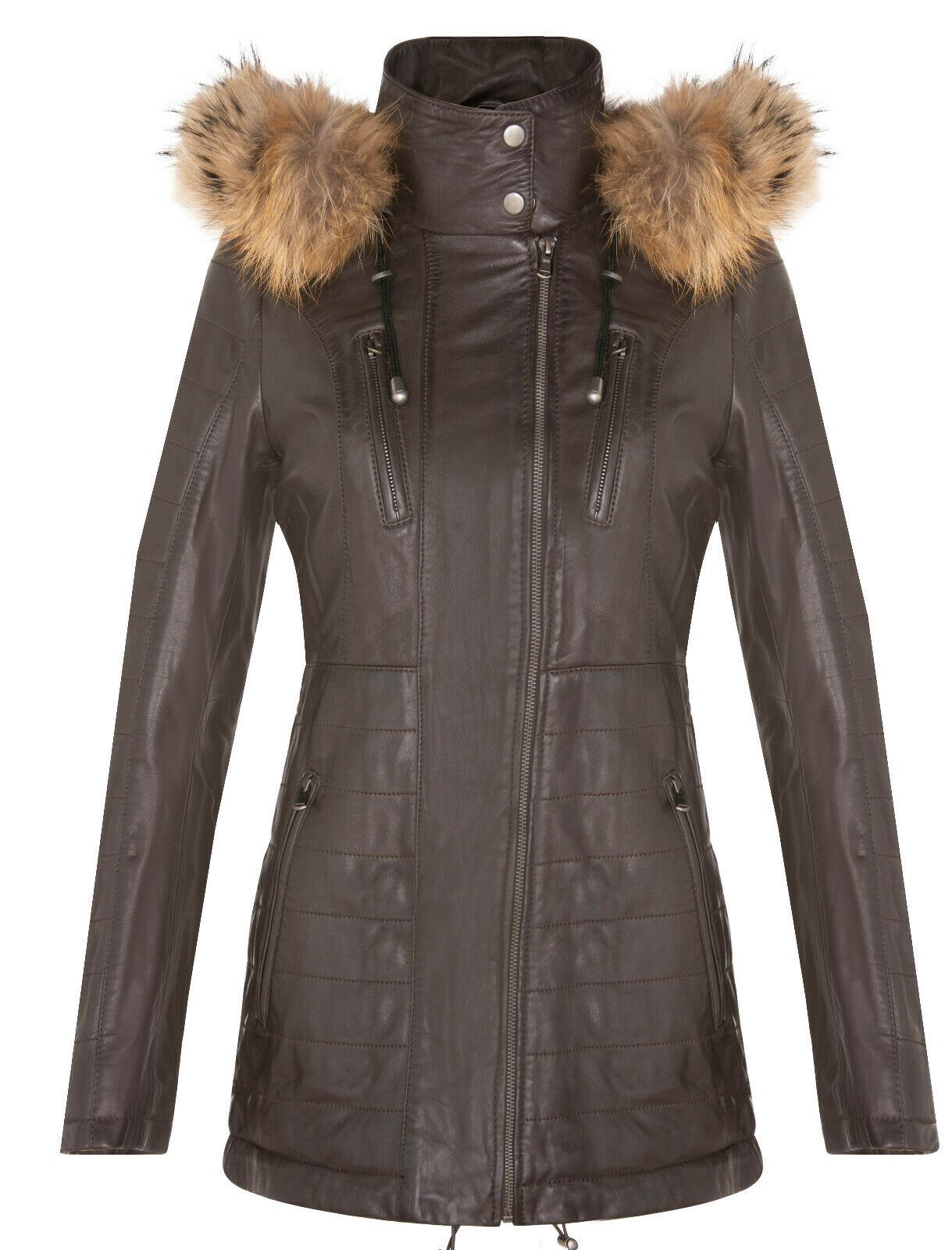 Giacca parka in pelle trapuntata da donna - Curitiba