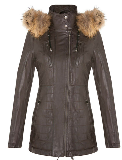 Giacca parka in pelle trapuntata da donna - Curitiba