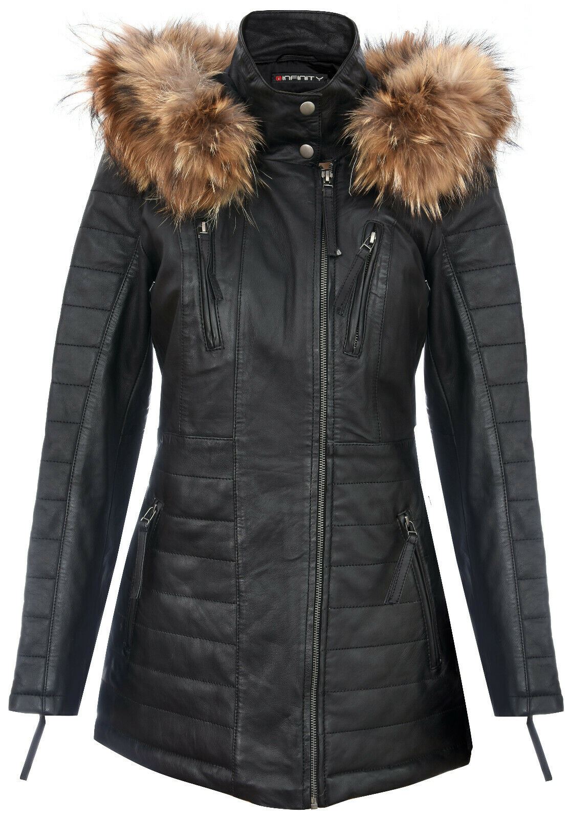 Giacca parka in pelle trapuntata da donna - Curitiba