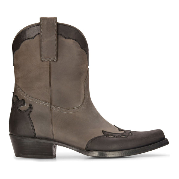 Men's Leather Western Boots Black Cuban Cowboy Winklepickers Classic Pointed