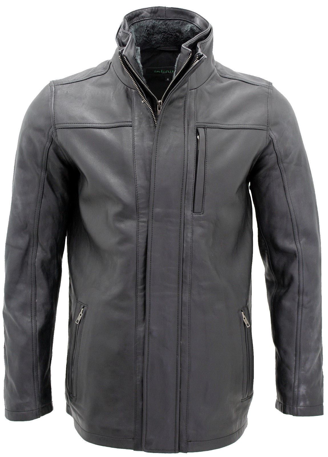 Mens Leather Mid Length Coat-Hanoi