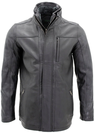 Mens Leather Mid Length Coat-Hanoi