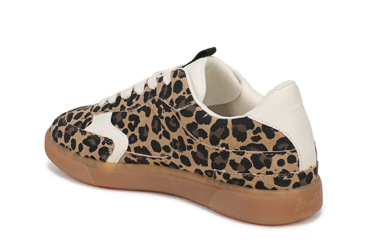 Blowfish Malibu Womens Leopard Brown Lace-Up Sneakers - Tastic