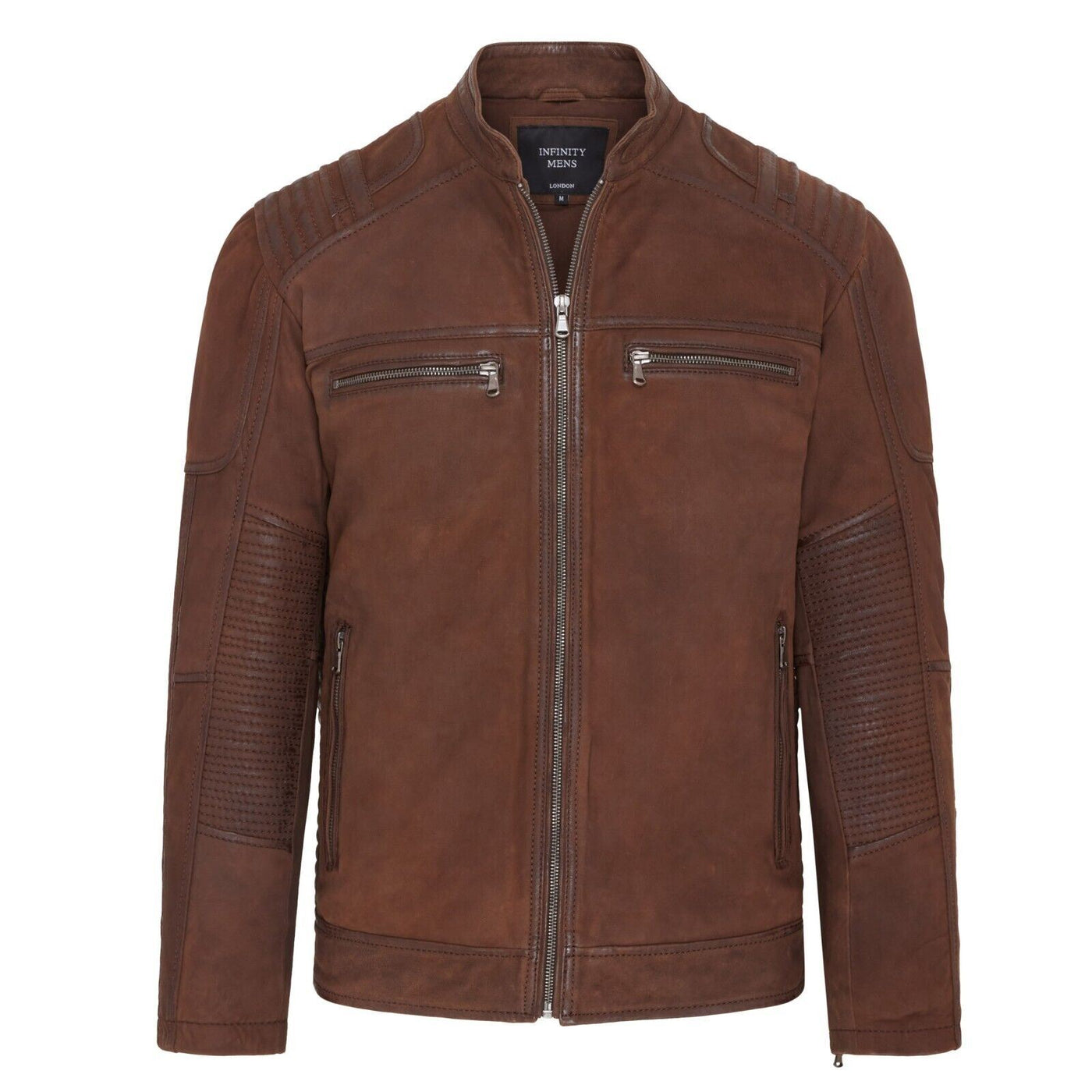 Mens Buff Leather Cafe Racer Biker Jacket - Jinan