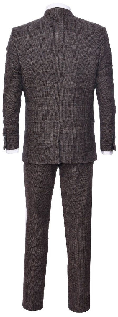 Men's 3 Piece Brown Herringbone Tweed Suit