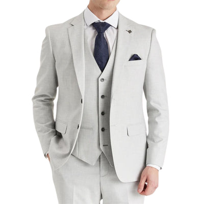 Men's Silver Lightweight Summer Single-Breasted Blazer