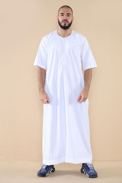 Mens Thobe Jubba Islamic Arab Moroccan Saudi Zipped Kaftan Arab Robe