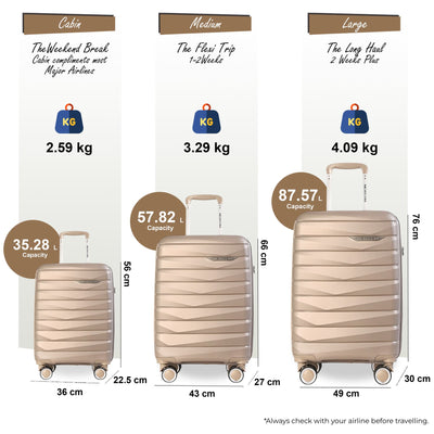 Strong Hard Shell TSA Suitcase Set 8 Wheel Cabin Luggage Holiday Travel Case