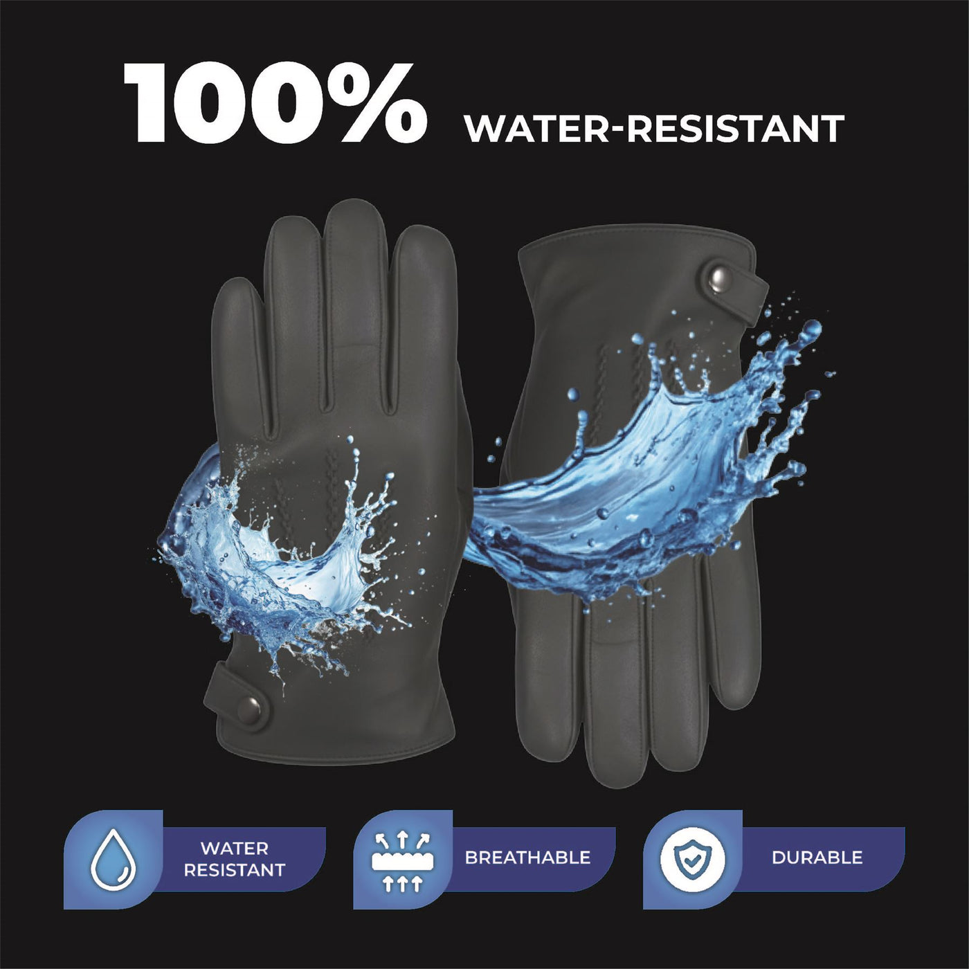 Men’s Italian Leather Warm Wool-Lined Winter Gloves - M-LGV-505