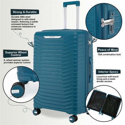 Robust Hard Shell Cabin Suitcase 36 x 24 x 55 cm TSA Luggage Suitable for Easyjet, Ryanair, Wizzair