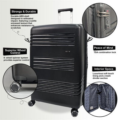 Hard Shell Cabin 4 Wheel Luggage TSA Travel Bag