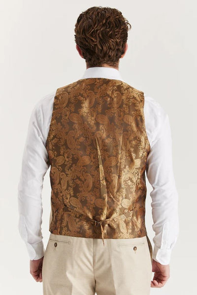 Men's Beige Lightweight Summer Wedding Party Waistcoat