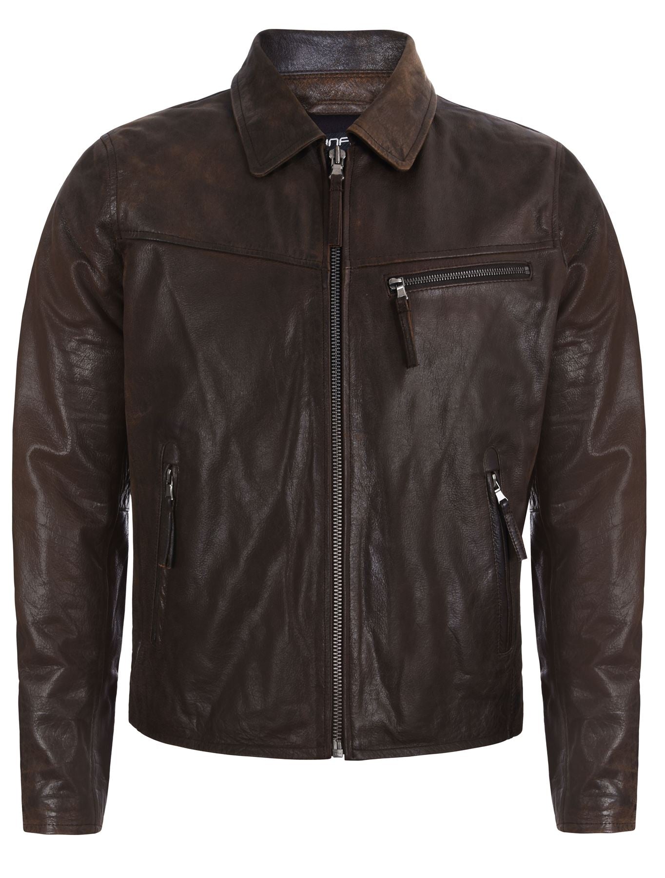 Men's Harrington Cow Hide Leather Jacket-Lima