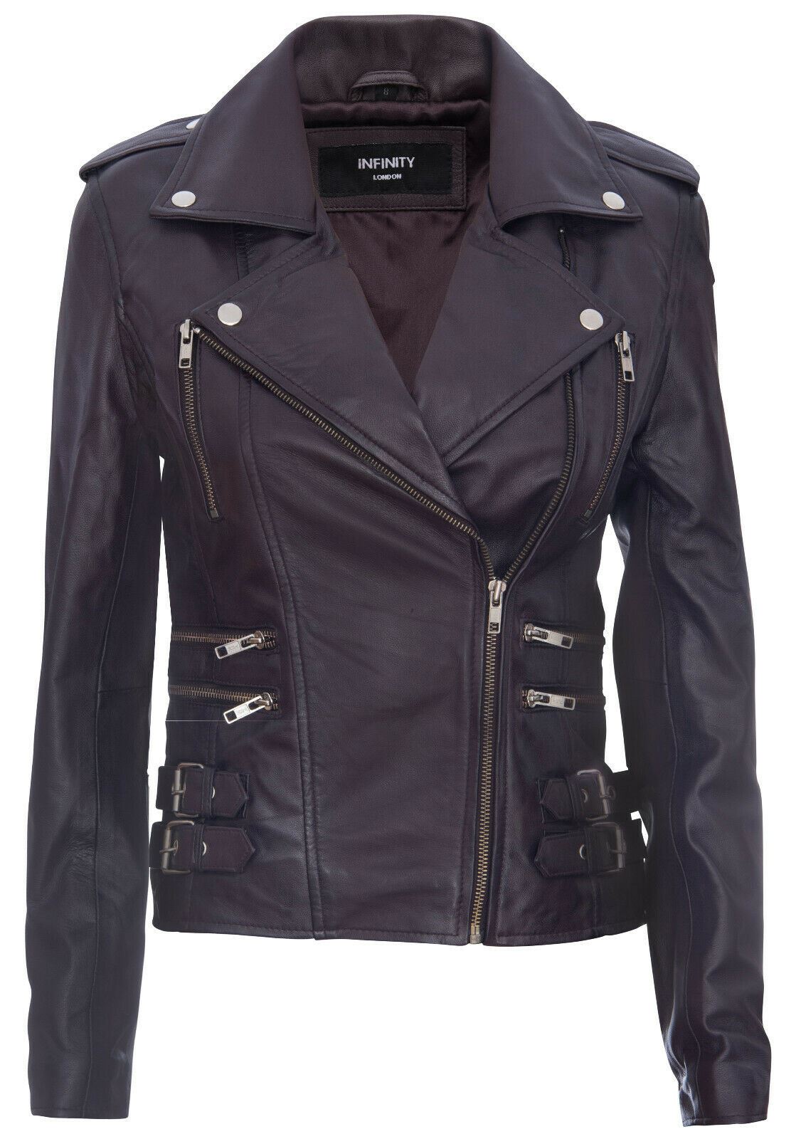 Womens Leather Brando Biker Jacket - Orlando