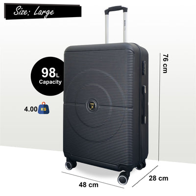 Robust ABS Hard Shell 8 Wheels Luggage Travel Holiday Cabin Suitcase Set
