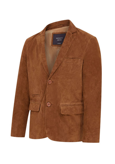 Mens Slim Goat Suede Italian Blazer Jacket-Somero