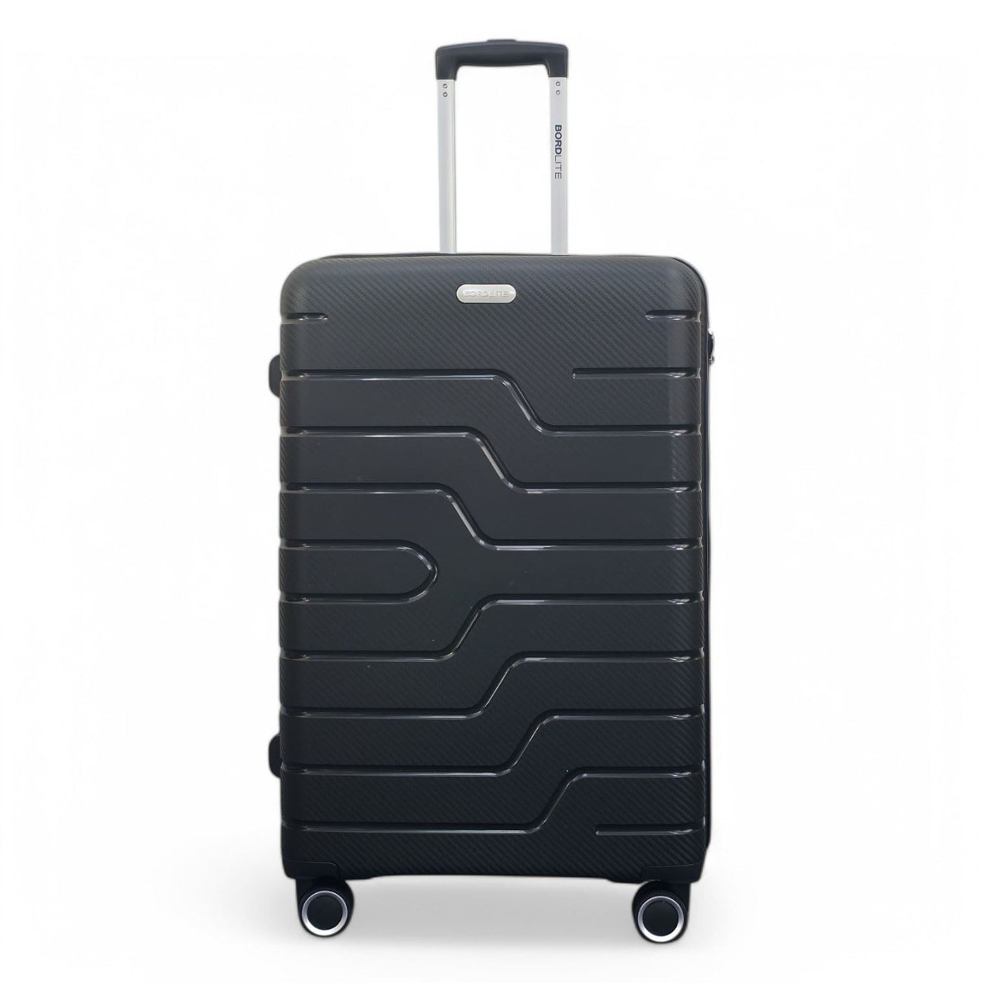 Hard Shell Black PP Dual 4 Wheels Luggage Travel Cabin Holiday Suitcase Set