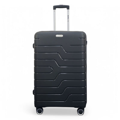 Hard Shell Black PP Dual 4 Wheels Luggage Travel Cabin Holiday Suitcase Set