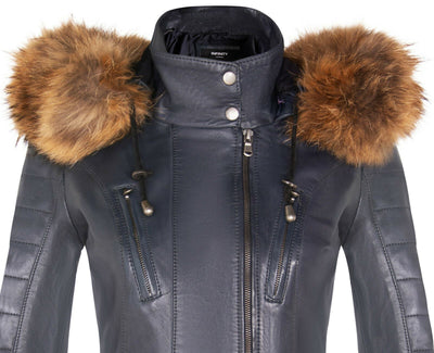 Giacca parka in pelle trapuntata da donna - Curitiba