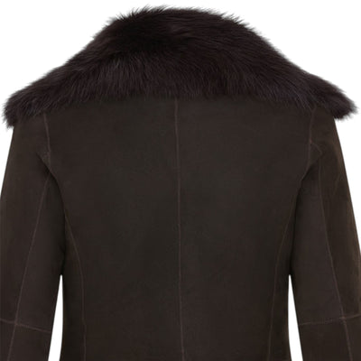 Women's Sheepskin Toscana Shearling Suede Leather Jacket - Noiré
