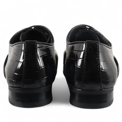 Men's Black Classic Lace-Up Oxford Derby Formal Shoes