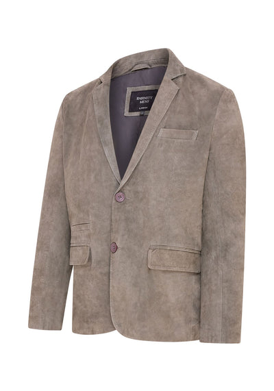 Mens Slim Goat Suede Italian Blazer Jacket-Somero