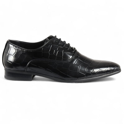 Men's Black Classic Lace-Up Oxford Derby Formal Shoes