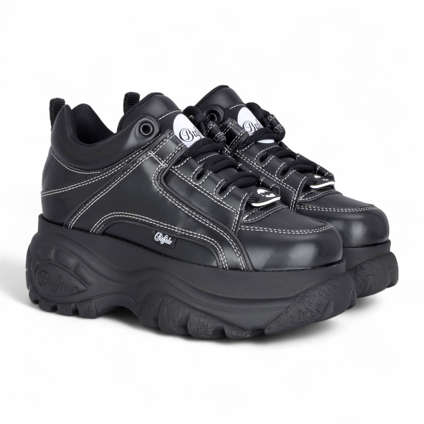 Buffalo Womens Black Chunky Platform Fashion Trainers - 1339-14