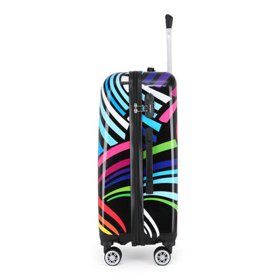 Hardside Shell Suitcase Set Printed Luggage Lightweight Cabin Travel Bag